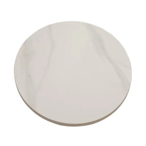 Mesa CAVEZZO, baja, blanca, tapa cerámica mármol blanco, 50 cms de diámetro Twin Hogar®