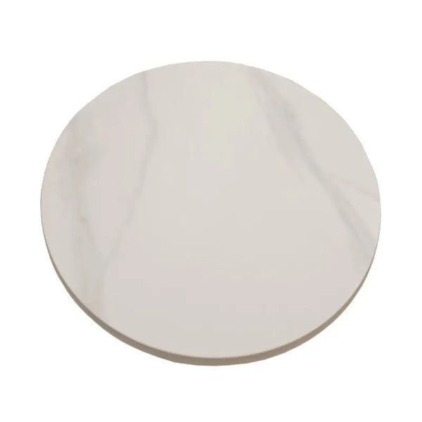 Mesa CAVEZZO, baja, blanca, tapa cerámica mármol blanco, 50 cms de diámetro Twin Hogar®