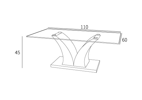 Mesa de centro Master con tapa en cristal templado