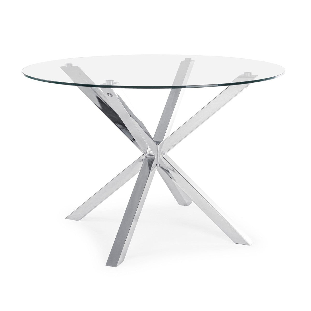 Mesa Maya cristal pata cromada