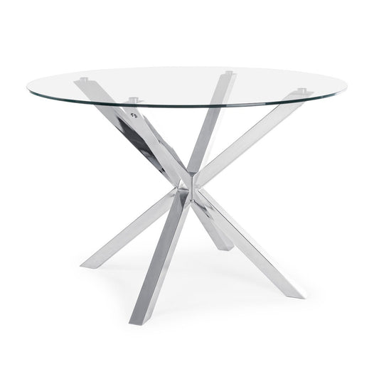 Mesa Maya cristal pata cromada