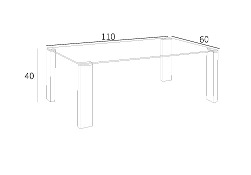 Mesa de centro Argus con tapa en cristal templado