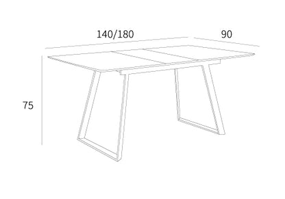 Mesa de comedor Elisa extensible 140 cm a 180 cm