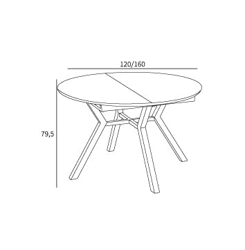 Mesa de comedor Linda redonda extensible