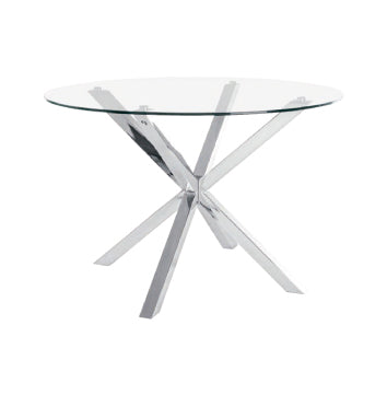 Mesa de comedor Maya redonda con tapa en cristal templado