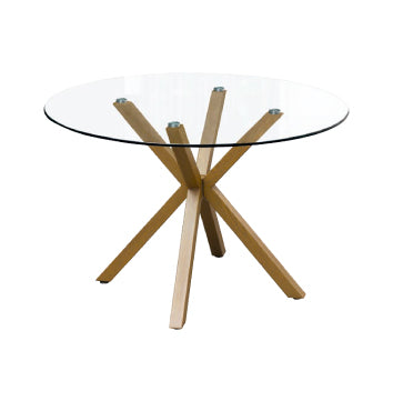 Mesa de comedor Maya redonda con tapa en cristal templado