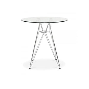 Mesa STAR, cromada, cristal, 90 cms de diámetro Twin Hogar®