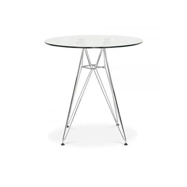 Mesa STAR, cromada, cristal, 90 cms de diámetro Twin Hogar®
