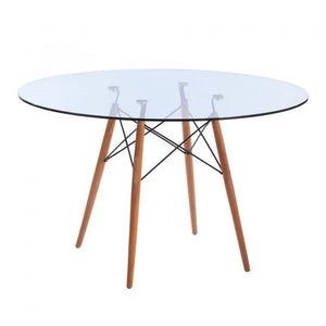 Mesa STAR, madera, cristal, 120 cms de diámetro Twin Hogar®