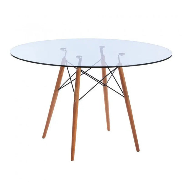 Mesa STAR, madera, cristal, 120 cms de diámetro Twin Hogar®