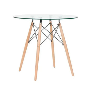 Mesa cocina STAR (TO), madera, cristal, 100 cms de diámetro Twin Hogar®