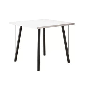 Mesa YAN, metal negro, tapa MDP blanca, 80x80 cms Twin Hogar®