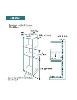 Horno compacto con microondas Johnson cristal negro JOR50MI Johnson