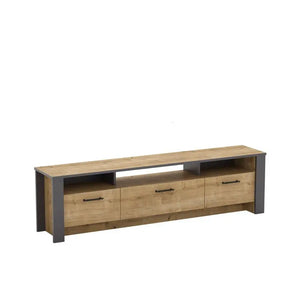 Mueble de TV PHILIPPA, biIaminado roble con gris oscuro, 180 cms. Twin Hogar®