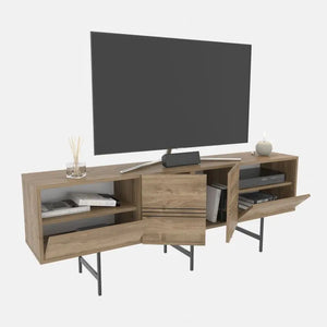Mueble de TV SIMON, biIaminado nogal, 180 cms. Twin Hogar®