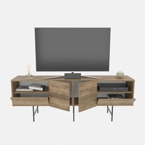 Mueble de TV SIMON, biIaminado nogal, 180 cms. Twin Hogar®