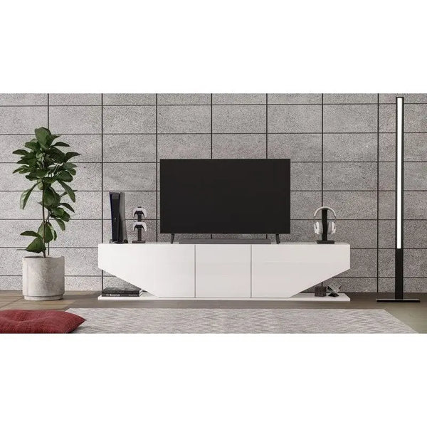 Mueble de TV VIOLET, biIaminado blanco brillo, 180 cms. Twin Hogar®
