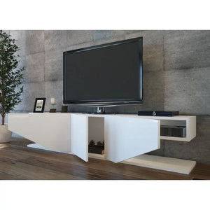 Mueble de TV VIOLET, biIaminado blanco brillo, 180 cms. Twin Hogar®