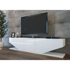 Mueble de TV VIOLET, biIaminado blanco brillo, 180 cms. Twin Hogar®