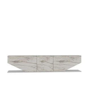 Mueble de TV VIOLET, biIaminado mármol blanco, 180 cms. Twin Hogar®
