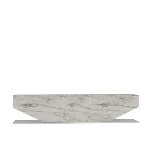Mueble de TV VIOLET, biIaminado mármol blanco, 180 cms. Twin Hogar®