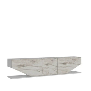 Mueble de TV VIOLET, biIaminado mármol blanco, 180 cms. Twin Hogar®