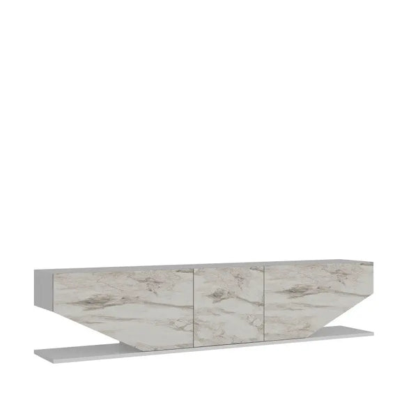Mueble de TV VIOLET, biIaminado mármol blanco, 180 cms. Twin Hogar®