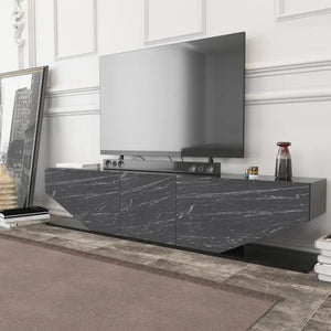 Mueble de TV VIOLET, biIaminado mármol negro, 180 cms. Twin Hogar®