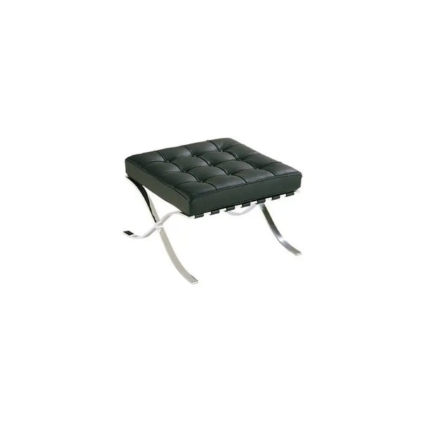 Ottoman BARNA (T), acero inoxidable, similpiel negra Twin Hogar®