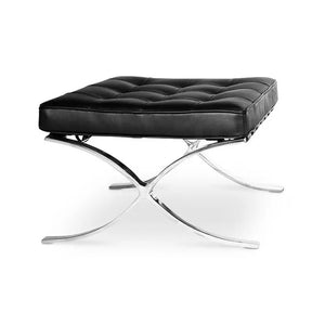 Ottoman BARNA (T), acero inoxidable, similpiel negra Twin Hogar®