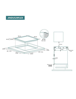 Placa de inducción Johnson 90 cm Flex y zona 29 cm JINDU529FLEX Johnson
