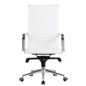 Sillón de oficina ROTERDAM, alto, similpiel blanca Twin Hogar®