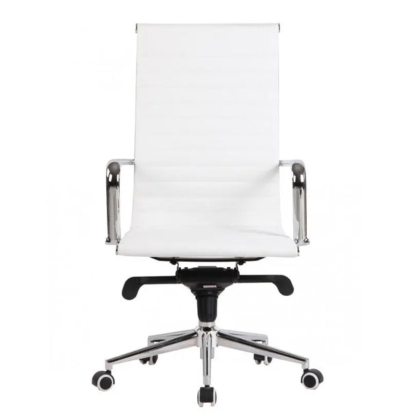 Sillón de oficina ROTERDAM, alto, similpiel blanca Twin Hogar®