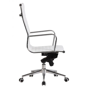 Sillón de oficina ROTERDAM, alto, similpiel blanca Twin Hogar®