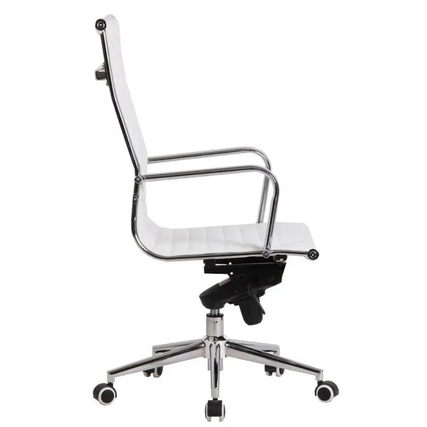 Sillón de oficina ROTERDAM, alto, similpiel blanca Twin Hogar®