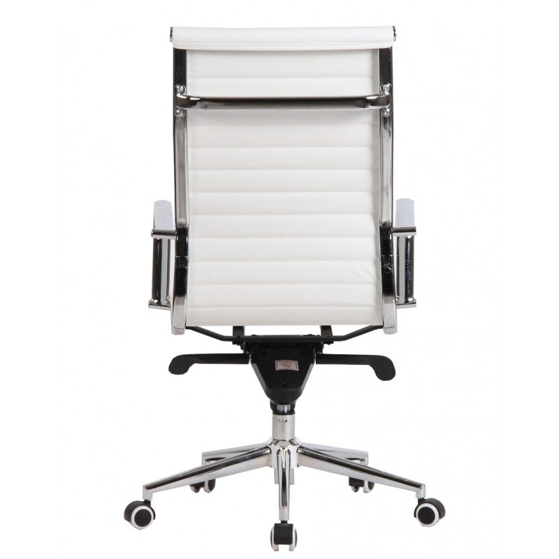 Sillón de oficina ROTERDAM, alto, similpiel blanca