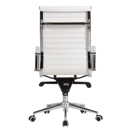 Sillón de oficina ROTERDAM, alto, similpiel blanca