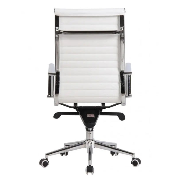 Sillón de oficina ROTERDAM, alto, similpiel blanca Twin Hogar®