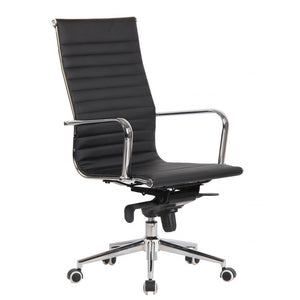 Sillón de oficina ROTERDAM, alto, similpiel negro