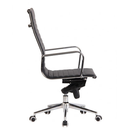 Sillón de oficina ROTERDAM, alto, similpiel negro