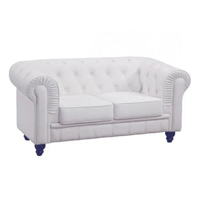 Sofá CHESTER, 2 plazas, similpiel blanca Twin Hogar®