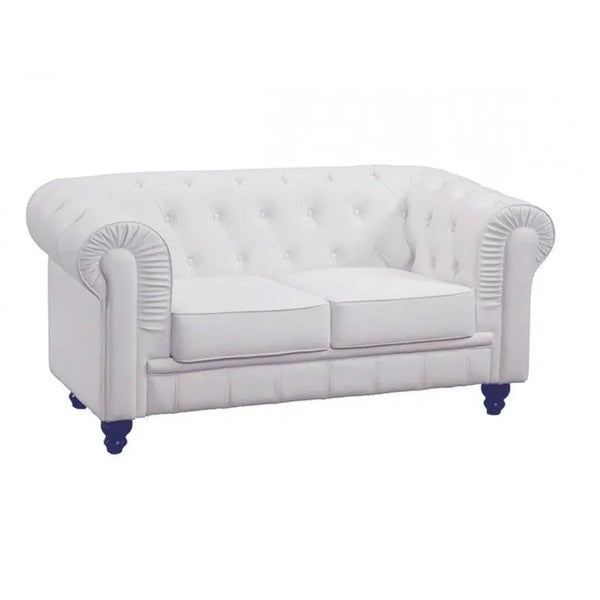 Sofá CHESTER, 2 plazas, similpiel blanca Twin Hogar®