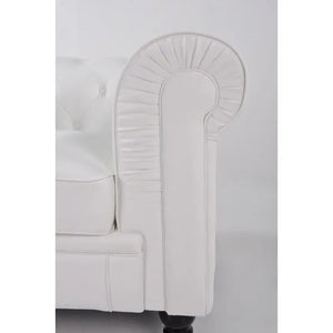 Sofá CHESTER, 2 plazas, similpiel blanca Twin Hogar®