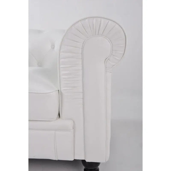 Sofá CHESTER, 2 plazas, similpiel blanca Twin Hogar®