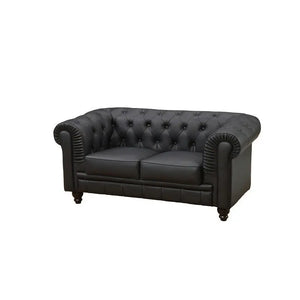 Sofá CHESTER, 2 plazas, similpiel negra Twin Hogar®