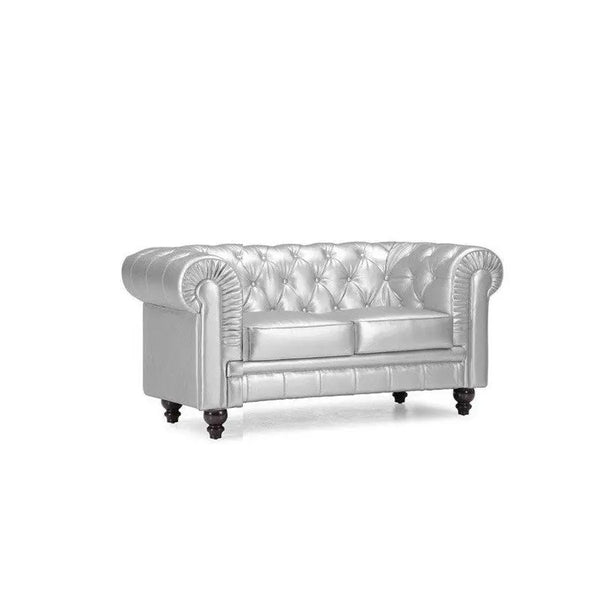 Sofá CHESTER, 2 plazas, similpiel plata Twin Hogar®