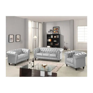 Sofá CHESTER, 2 plazas, similpiel plata Twin Hogar®