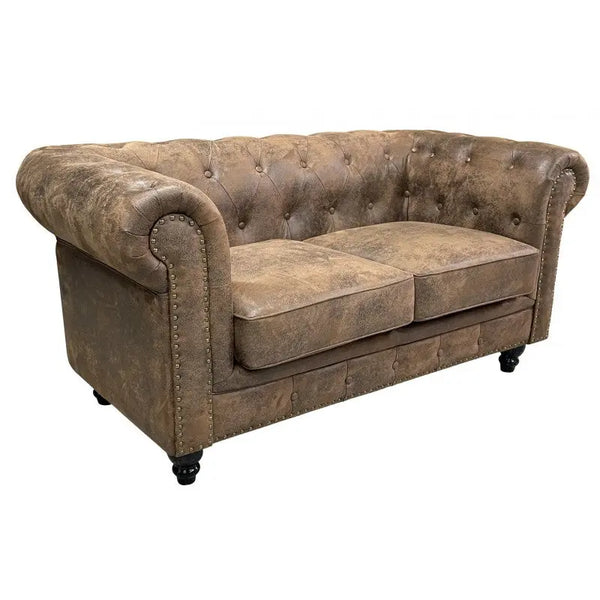 Sofá CHESTER PREMIUM, 2 plazas, similpiel vintage Twin Hogar®