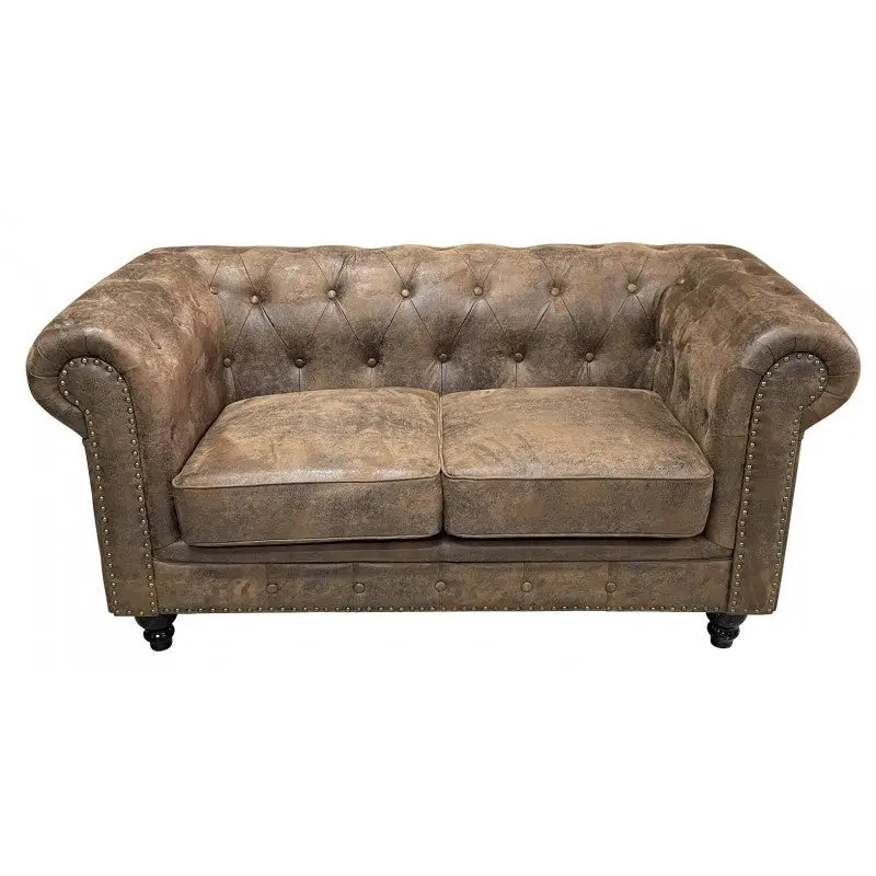 Sofá CHESTER PREMIUM, 2 plazas, similpiel vintage Twin Hogar®