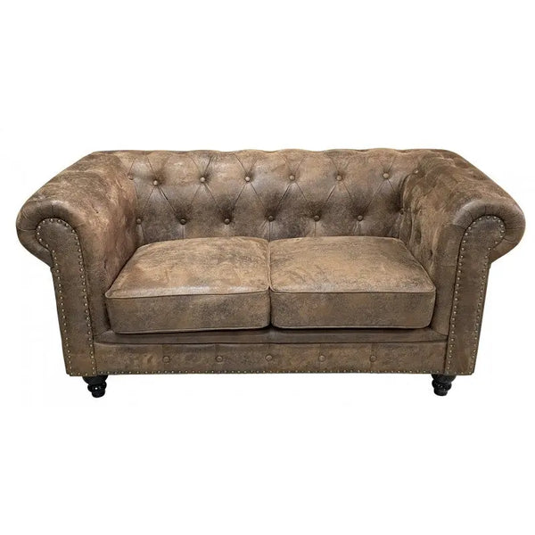 Sofá CHESTER PREMIUM, 2 plazas, similpiel vintage Twin Hogar®